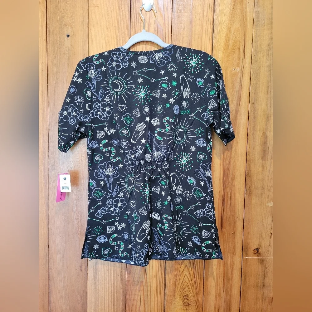 Women's Black Floral Top - Picture 6 of 12